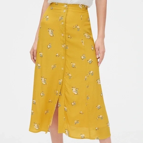 Button-front midi skirt gap online